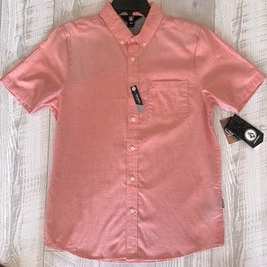 Men’s Volcom Everett Oxford size small coral color